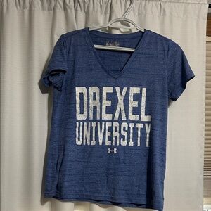Under Armour Women's Blue Drexel University V-Neck Tee